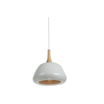 Pendul Libra, structura din aluminiu cu lemn, diametru 17 cm, alb, bec inclus, Maison M Pendul Libra, structura din aluminiu cu lemn, diametru 17 cm, alb, bec inclus, Maison M