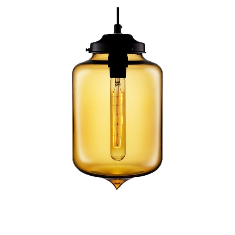 Pendul din sticla Amber Line, din sticla, de culoare maro deschis/cafeniu, forma cilindrica, Maison M