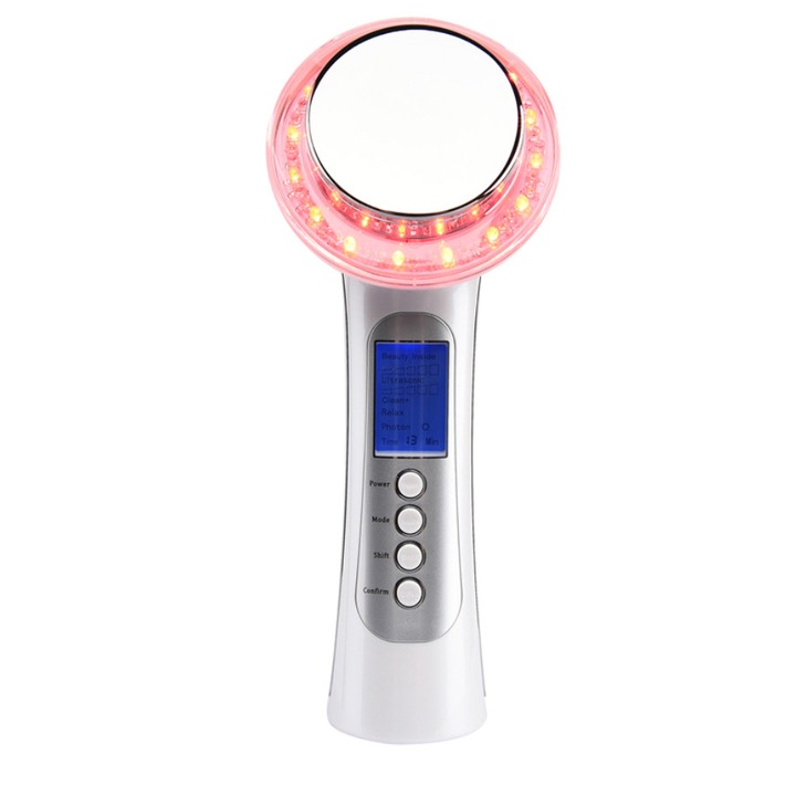 Aparat Multifunctional 5in1 Foton cu Ultrasunete Facial Masaj, Lifting, Ingrijirea pielii, Indepartarea ridurilor, Masaj Facial Curatare Ten, Anti-Acnee pentru femei, Steelhead 65MM