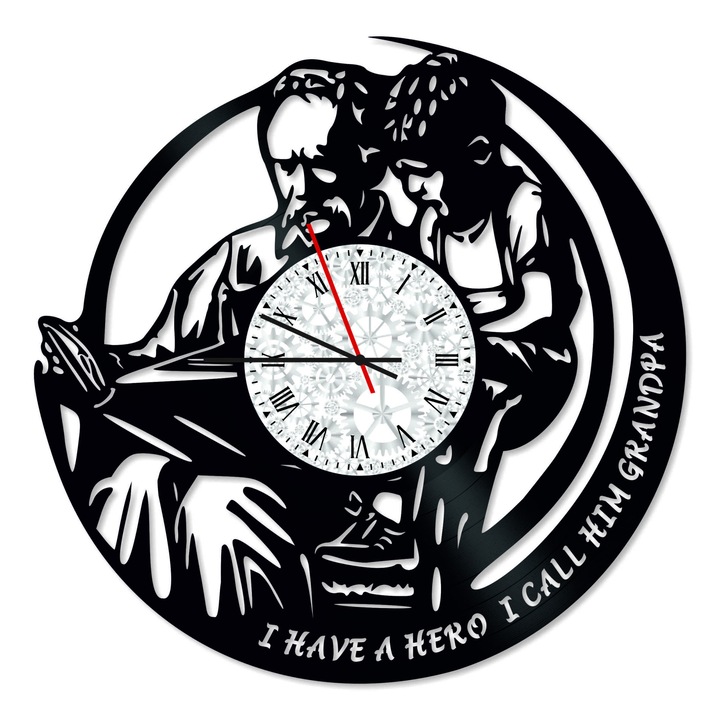 Ceas de perete Vintage din Vinyl - Revival Vinyl Wall Clock Grandpa Hero