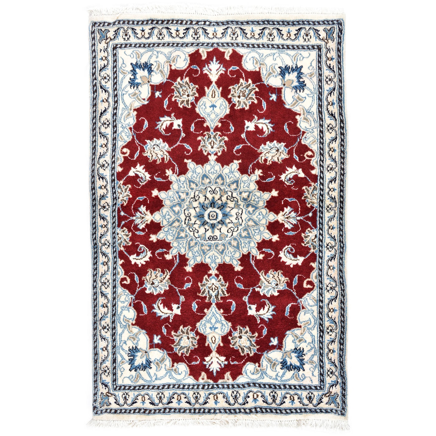 Covor Persan Nain ,Lana cu Matase,Rosu,140X88