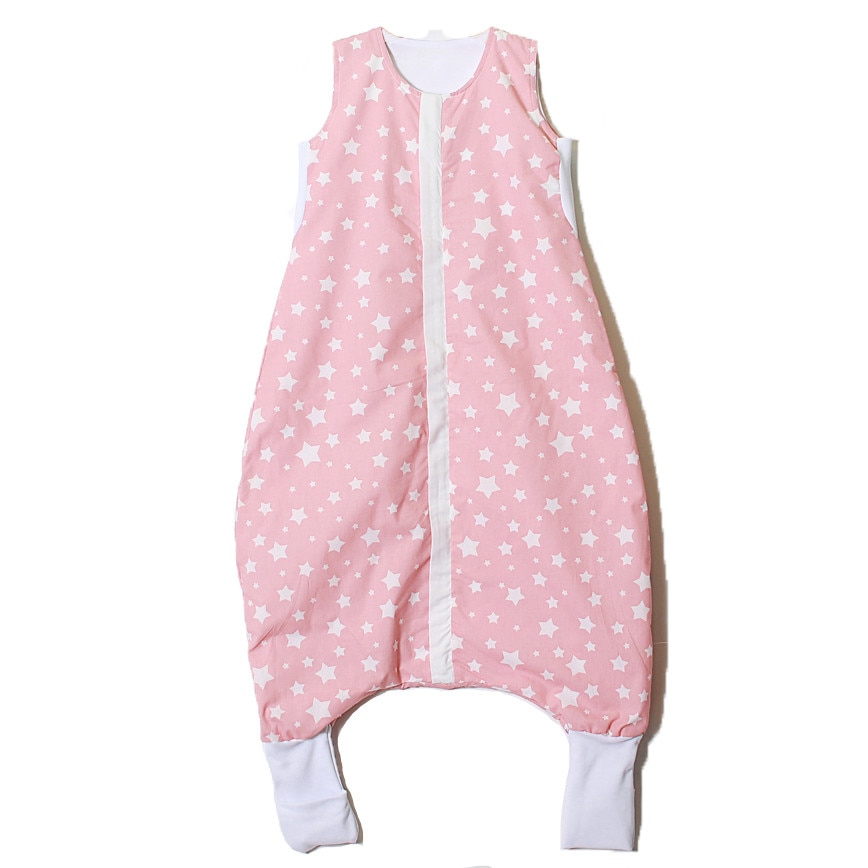 Sac de dormit cu picioare Angel Baby pentru sezonul de tranzitie Roz stele, marime 2