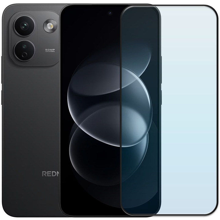 Folie din sticla securizata pentru Xiaomi Redmi Note 17 Pro Max 5G, HAMSTERBOX Glass Shield, Protectie completa ecran, Full face, Aplicare rapida, Case Friendly, Transparenta