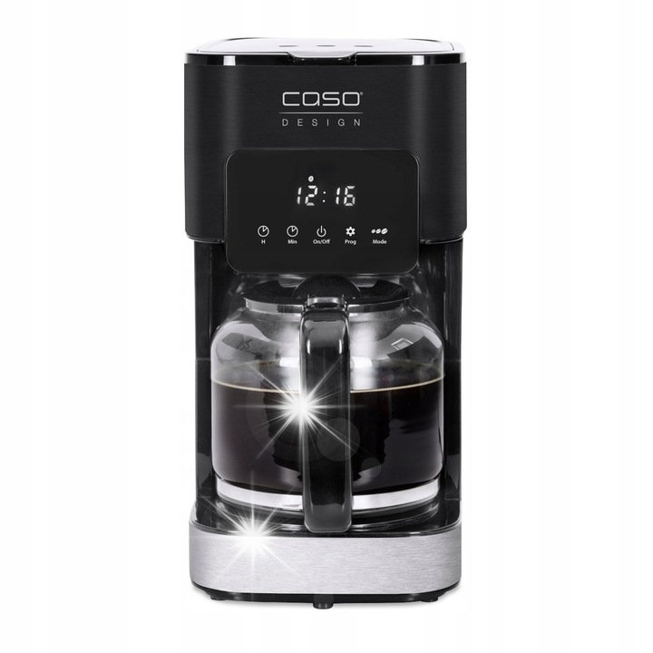 Cafetiera cu filtru Caso Design Coffee Taste & Style C8FG86S6Z, timer programabil, 3 trepte aroma, plita de mentinere a temperaturii, 1,5 L (12 cesti), 900 W, negru/argintiu