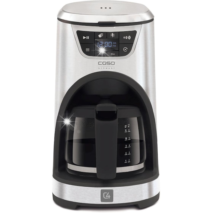 Cafetiera cu filtru Caso Novea C4 BFQXT6D3KBJI, 1000 W, inox, 12 cesti, filtru permanent, afisaj LED