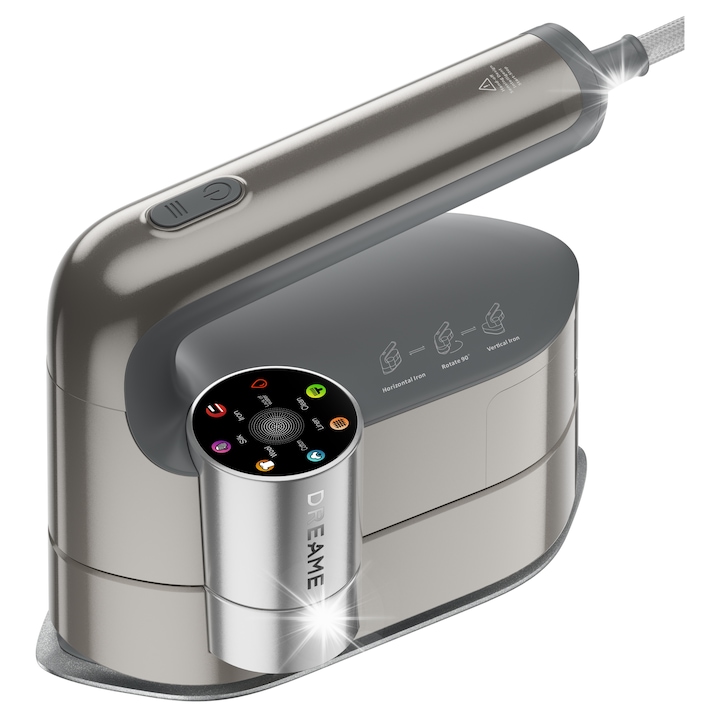 Parownica pentru haine Dreame Rotafly Steamer P7 (DWIP7GAEU), 1200 W, presiune abur 200 kPa, 12±5 g/min, rezervor 100 ml, 5 moduri (4 abur + uscat), portabila, gri metalic