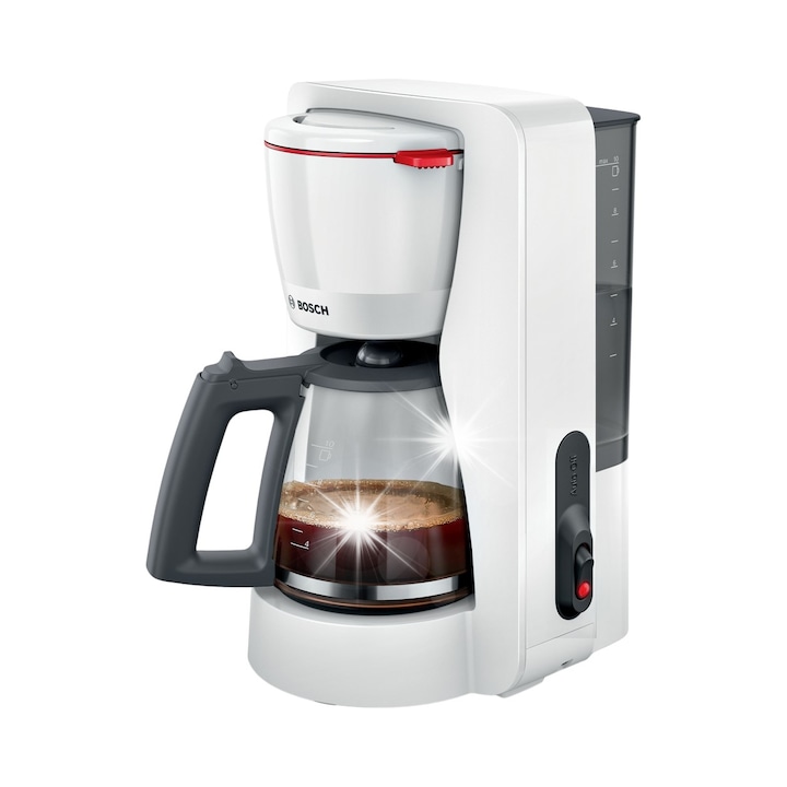 Cafetiera cu filtru Bosch MyMoment TKA2M111 (BI1AD9VD), 1200 W, carafa din sticla, rezervor detasabil 1,4 l, blocare picurare, pastrare caldura, alb