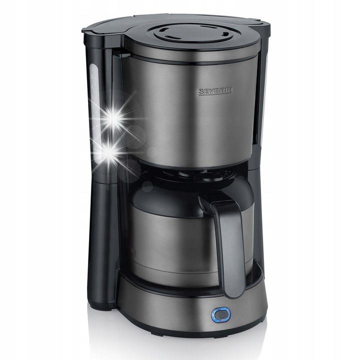 Cafetiera cu filtru Severin KA 9343, termos, 1000 W, pana la 12 cesti, negru/argintiu