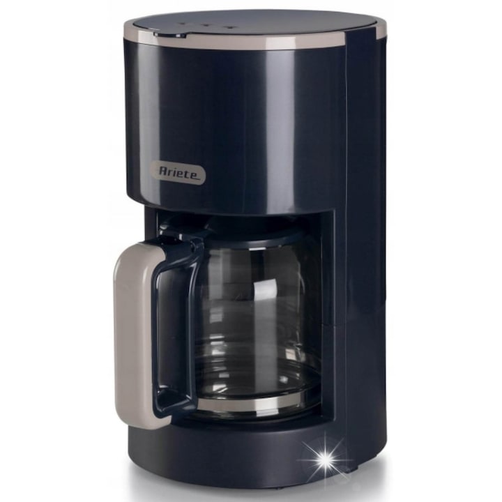 Cafetiera de filtru Ariete 1394/00, 900 W, carafa din sticla 1,5 l (12 cesti), filtru lavabil, mentinere temperatura, blocare picurare, negru