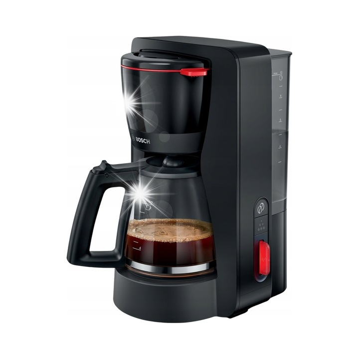 Cafetiera filtranta Bosch MyMoment TKA3M133 (WCJSXMB4ZXG) cu Aroma+ si EasyDescale, carafa din sticla 1,4 l, negru, 1200 W