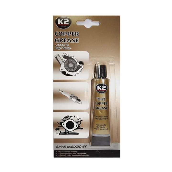 Vaselina, K2, Dezghet Rapid, Asigura o buna vizibilitate, Uscare rapida, 20 ml, 20 g, Cupru