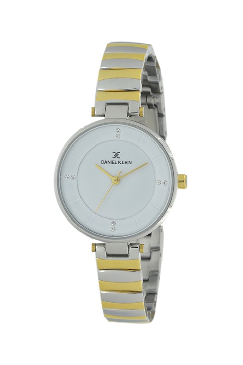 DANIEL KLEIN, Ceas rotund cu bratara metalica, Argintiu/Auriu