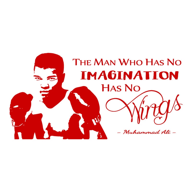 Sticker Decorativ - SMAER - Muhammad Ali - 90cm x 45cm - Rosu