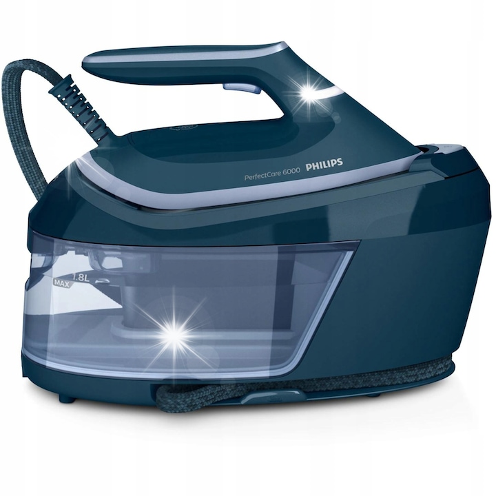 Generator de aburi Philips PerfectCare 6000 PSG6023/20, 2400 W, presiune 6.5 bar, rezervor 1.8 L, albastru inchis, QM1C6O9Q9PUZT
