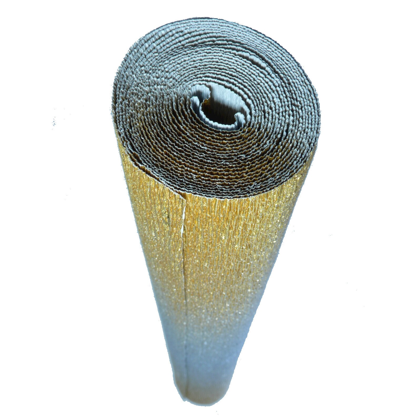 Hartie creponata elastica floristica metalizata sfumate 180gr- Gold Silver Gradient