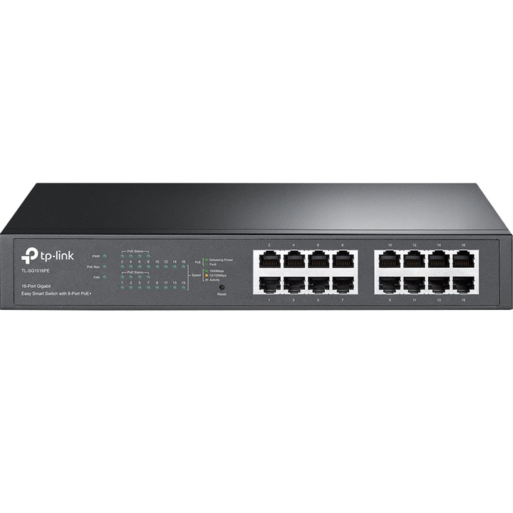 Switch TP-Link TL-SG1016PE, 16 porturi Gigabit