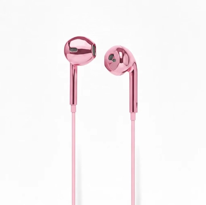 Casti cu Fir Type-C, Luxury Chrome, Compatibile iPhone 17/18 si Android, 1M, Microfon si Control volum, Roz