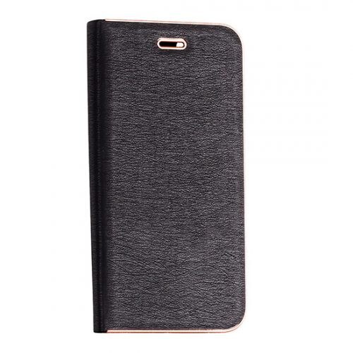 Husa de protectie pentru iPhone X, tip carte, inchidere magnetica, neagra