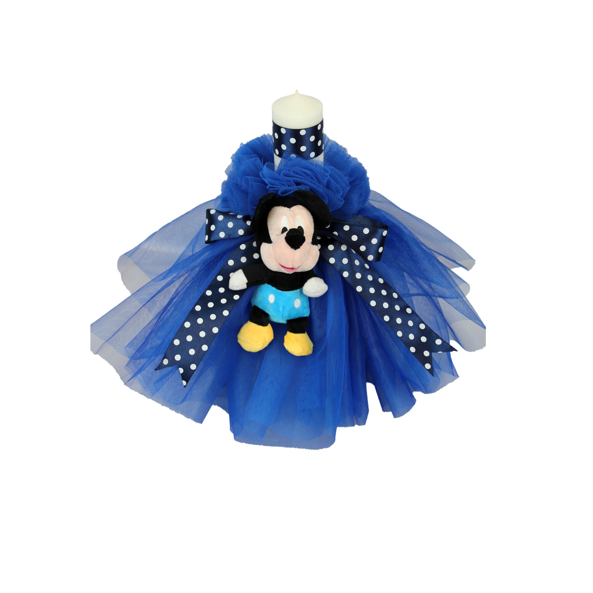 Lumanare pentru botez cu jucarie de plus Mickey Mouse