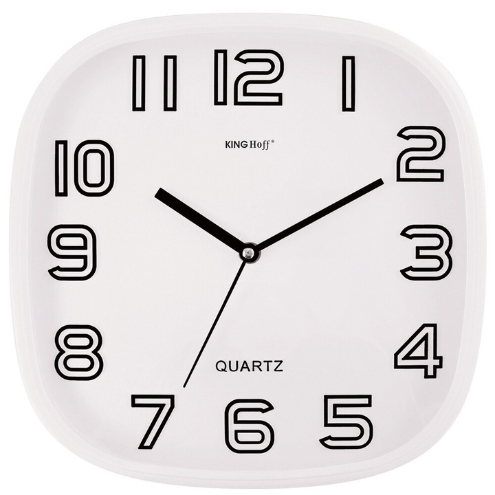 Стенен часовник kinghoff kh 1018, 30.3 см, аналогов, бял