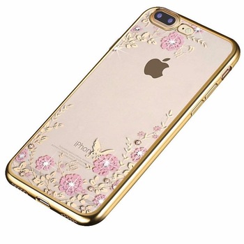 Husa iPhone 7 Plus / 8 Plus Tpu Flori Gold Husa iPhone 7 Plus / 8 Plus Tpu Flori Gold