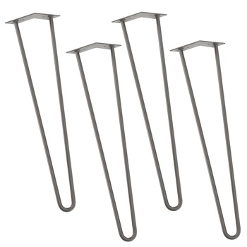 Set 4 bucati picioare masa Hairpin Model 3, en.casa, 72 cm, metal, argintiu, cu 2 brate Set 4 bucati picioare masa Hairpin Model 3, en.casa, 72 cm, metal, argintiu, cu 2 brate