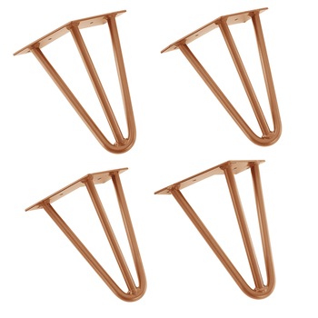 Set 4 bucati picioare masa Hairpin Model 6, en.casa, 20 cm, metal, aramiu, cu 3 brate Set 4 bucati picioare masa Hairpin Model 6, en.casa, 20 cm, metal, aramiu, cu 3 brate