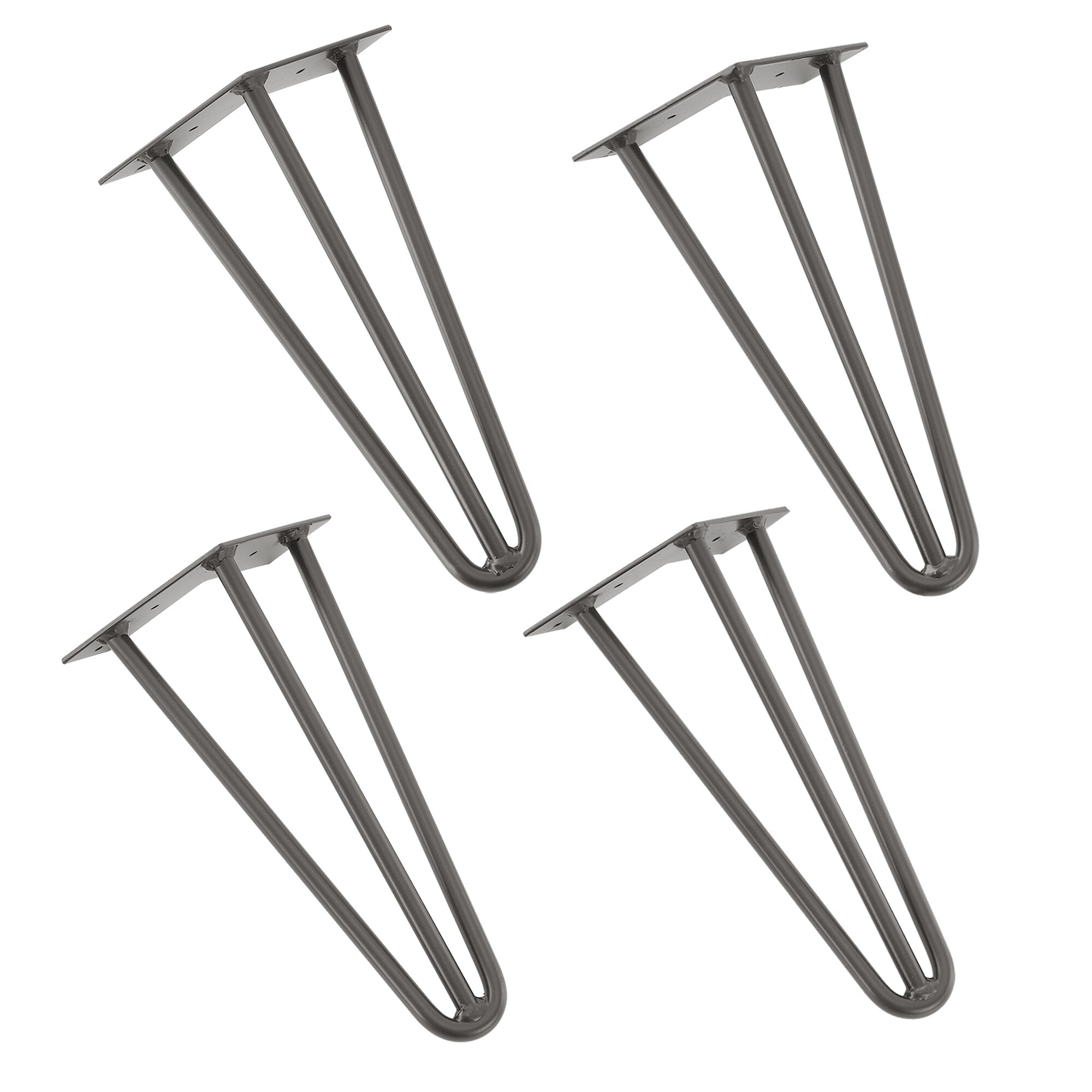 Set 4 bucati picioare masa Hairpin Model 4, en.casa, 30 cm, metal, argintiu, cu 3 brate
