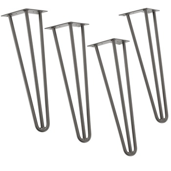 Set 4 bucati picioare masa Hairpin Model 4, en.casa, 61 cm, metal, argintiu, cu 3 brate Set 4 bucati picioare masa Hairpin Model 4, en.casa, 61 cm, metal, argintiu, cu 3 brate