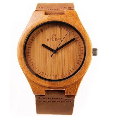 Ceas barbatesc din lemn de bambus M6 - cutie bambus cadou