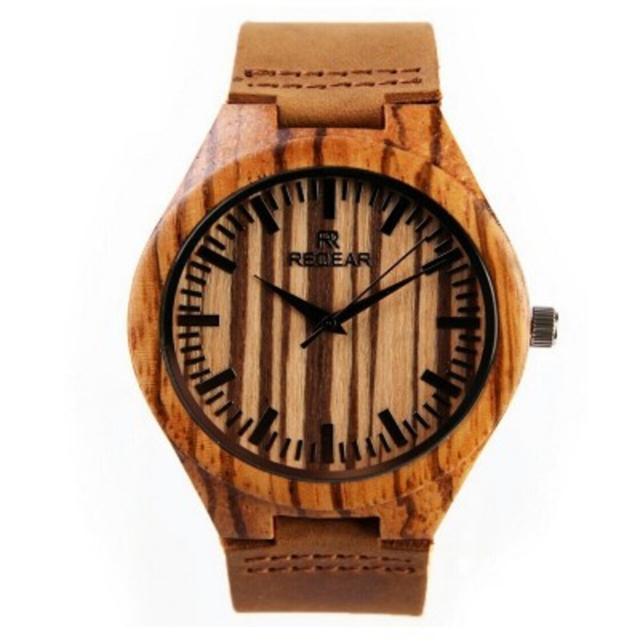 Мъжки часовник M5 от бамбуково дърво - подаръчна кутия от бамбук