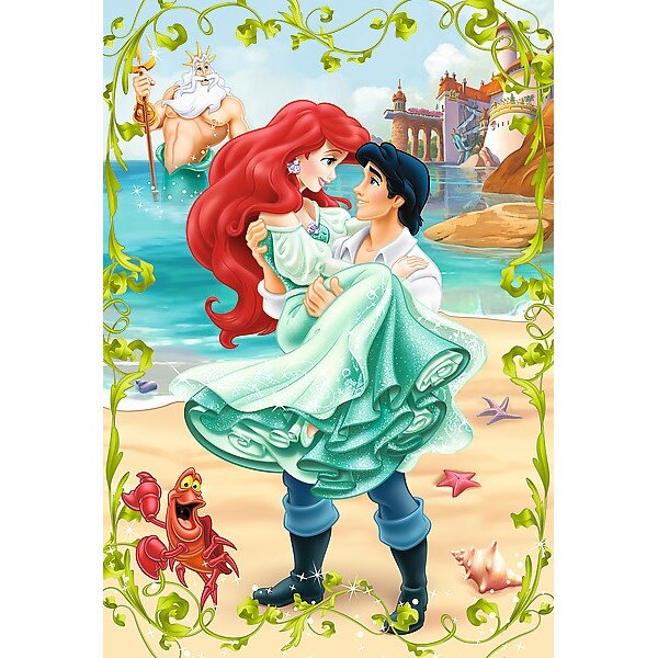 Puzzle Mica Sirena - Intalnire pe plaja, Trefl, 100 de piese
