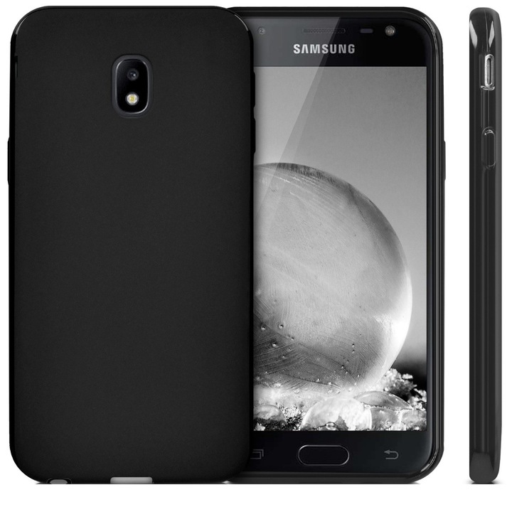 Tok Samsung J330 Galaxy J3 (2017) típusú vékony tok matt szilikonból, fekete