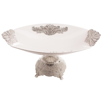 Fructiera ceramica ovala cu picior Fructiera ceramica ovala cu picior