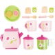 Set ceai, lemn, 3 ani+
