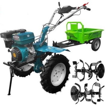 Pachet Motocultor profesional DKD HS 1100D, 13 CP, roti cauciuc 500/12, freze reglabile 80-120 cm, remorca Ly 500, Capacitate remorca 500 Kg Pachet Motocultor profesional DKD HS 1100D, 13 CP, roti cauciuc 500/12, freze reglabile 80-120 cm, remorca Ly 500, Capacitate remorca 500 Kg