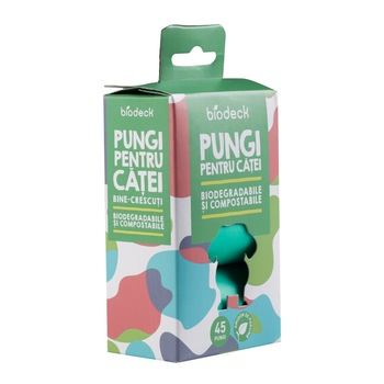 Saci igienici pentru catei, 100% Biodegradabili si Compostabili, 3 role, 15 buc/rola Saci igienici pentru catei, 100% Biodegradabili si Compostabili, 3 role, 15 buc/rola