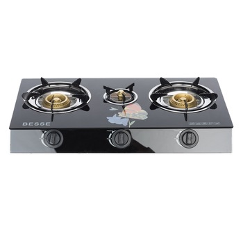 Plita ZGBES, 3 Arzatoare, Gaz, Aprindere electrica, Sticla, Neagra Plita ZGBES, 3 Arzatoare, Gaz, Aprindere electrica, Sticla, Neagra