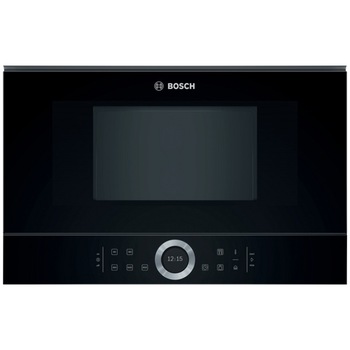 Cuptor cu microunde incorporabil Bosch Seria 8 BFL634GB1, 21 l, 900 W, 7 Programe, Inel rotativ, Touch control, Display TFT, Negru