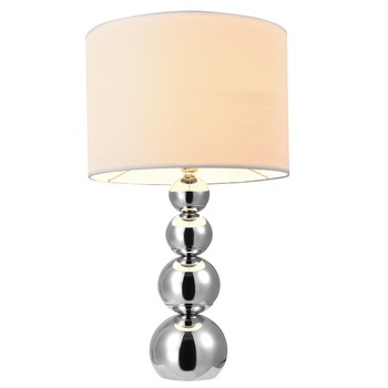 Veioza design Snow, lux.pro, 43 x 25 cm, 1 x E14, max. 40W, metal/tesatura, crom/alb Veioza design Snow, lux.pro, 43 x 25 cm, 1 x E14, max. 40W, metal/tesatura, crom/alb