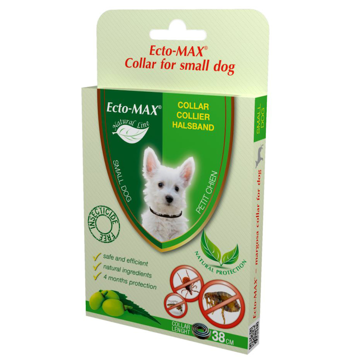 Противопаразитна каишка Ecto Max Bio Dog, За кучета, S, 38 см