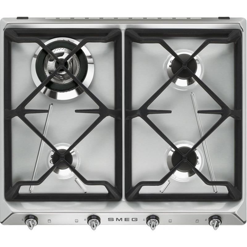 Plita incorporabila Smeg Victoria SR964XGH, 60 cm, plita gaz, 4 arzatoare, sistem siguranta Stop-Gaz, inox