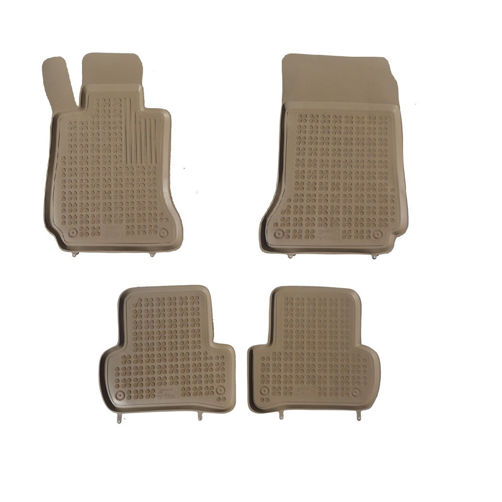 Set 4 covoare premium IDL© cauciuc stil tavita BEJ MERCEDES C-KLASSE W204 2007-2014