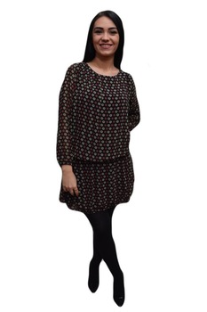 Rochie vaporoasa cu maneca trei-sferturi, D&J Exclusive, Negru/Rosu Rochie vaporoasa cu maneca trei-sferturi, D&J Exclusive, Negru/Rosu