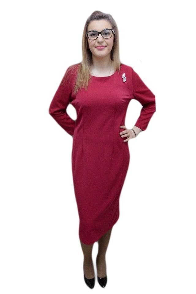 Rochie trendy, accesoriu rafinat, D&J Exclusive, Marsala