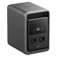 Statie de alimentare portabila solara Anker Solix S2000 2010Wh, 1500W, Functie UPS, port incarcare solara, port USB-A, porturi USB-C, AC, negru
