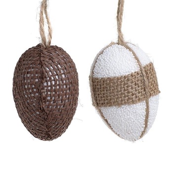 Oua decorative din spuma imbracate in material set 2 bucati Oua decorative din spuma imbracate in material set 2 bucati