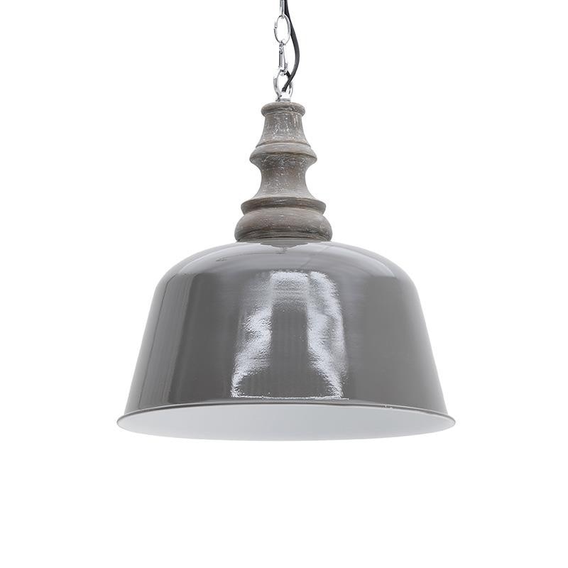 Lustra metalica cu finisaj lucios de culoare gri