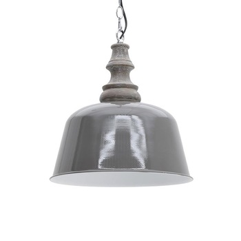 Lustra metalica cu finisaj lucios de culoare gri Lustra metalica cu finisaj lucios de culoare gri