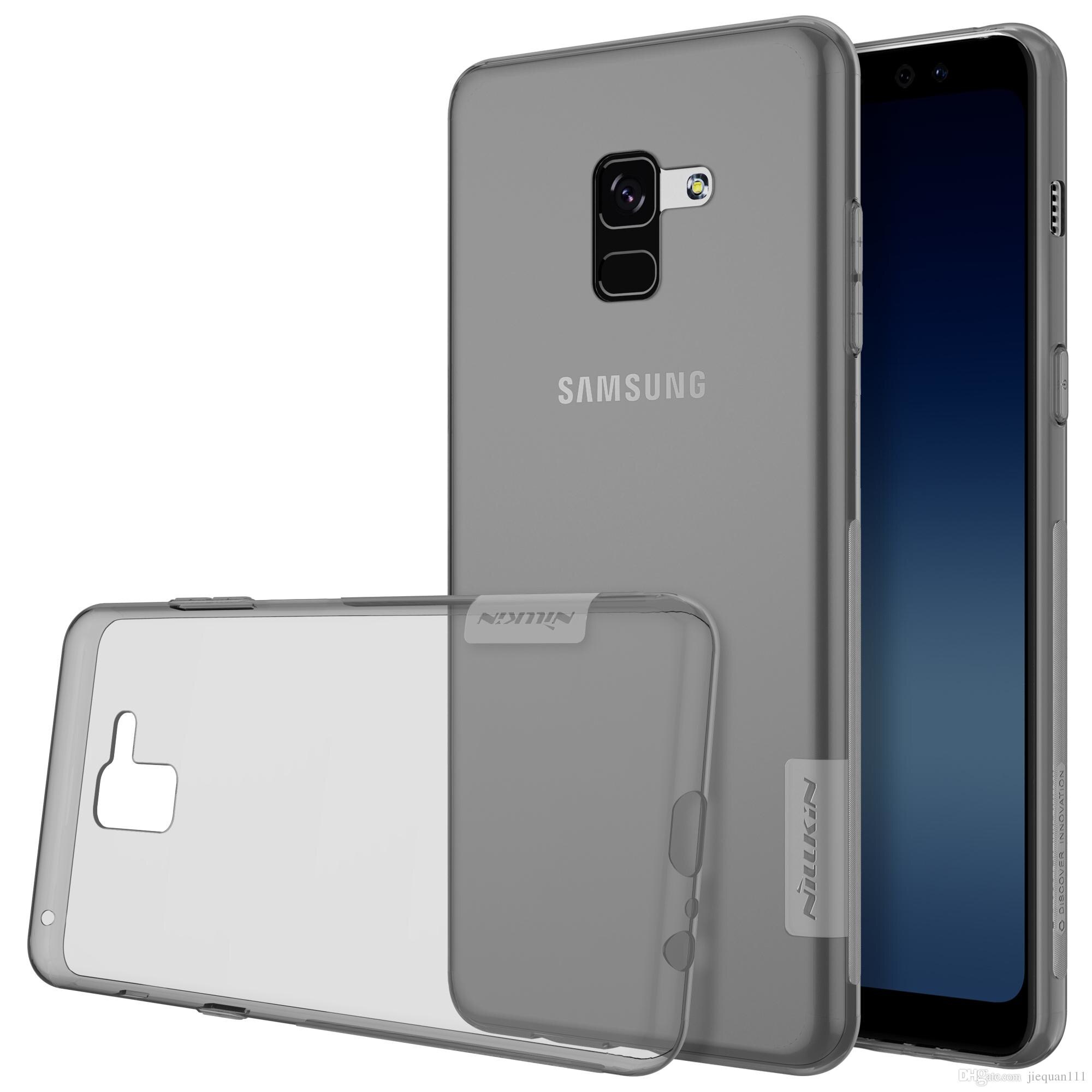 Husa de protectie spate, silicon transparent, Nillkin, pentru Samsung Galaxy A8 Plus 2018, Negru